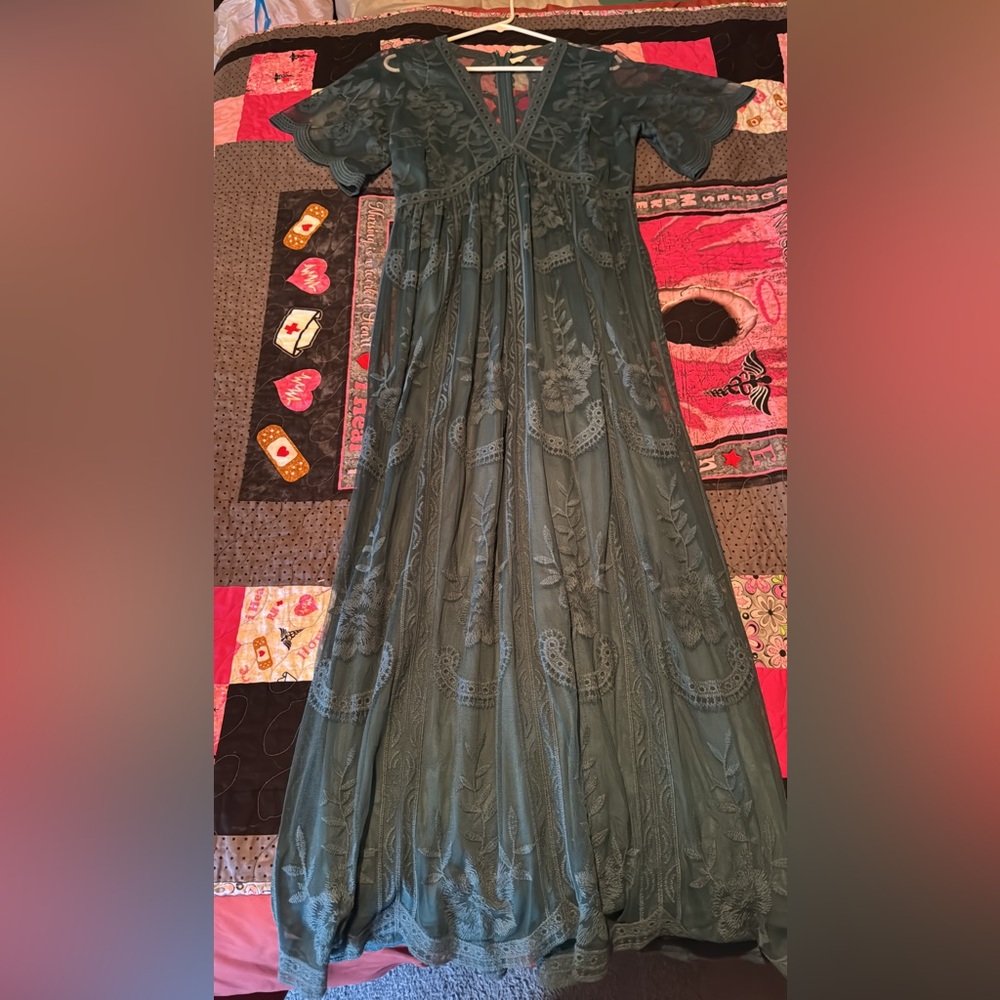 Floral teal dress